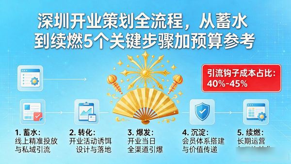 深圳开业策划全流程，从蓄水到续燃5个关键步骤加预算参考